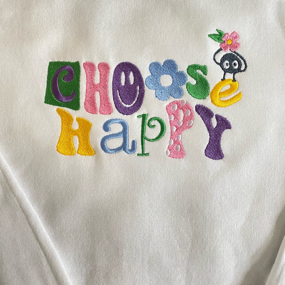 Choose Happy Embroidered Sweatshirt